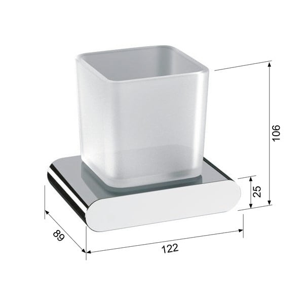 Bicchiere da parete in vetro bianco per spazzolini da denti Flori - Sapho-image-2