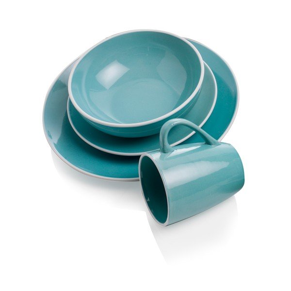 Sada nádobí Poker Turquoise, 16 ks