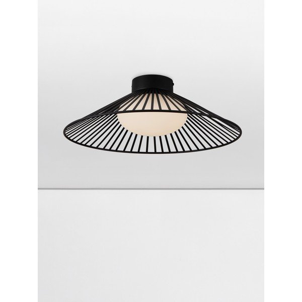 Plafoniera LED nera opaca in metallo con paralume in vetro Brume – Nova Luce-image-2