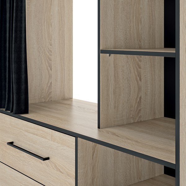 Armadio nero in rovere 122x182 cm Jungo - TemaHome-image-1