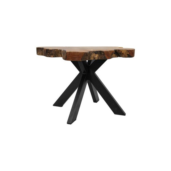 Tavolino Victoria in legno di teak non trattato, 70 x 45 cm - HSM collection-image-1