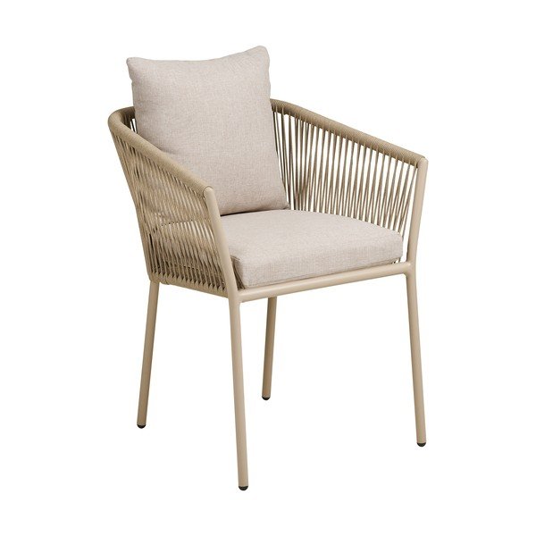 Sedia da esterno beige in metallo/in imbottito Salerno – House Nordic
