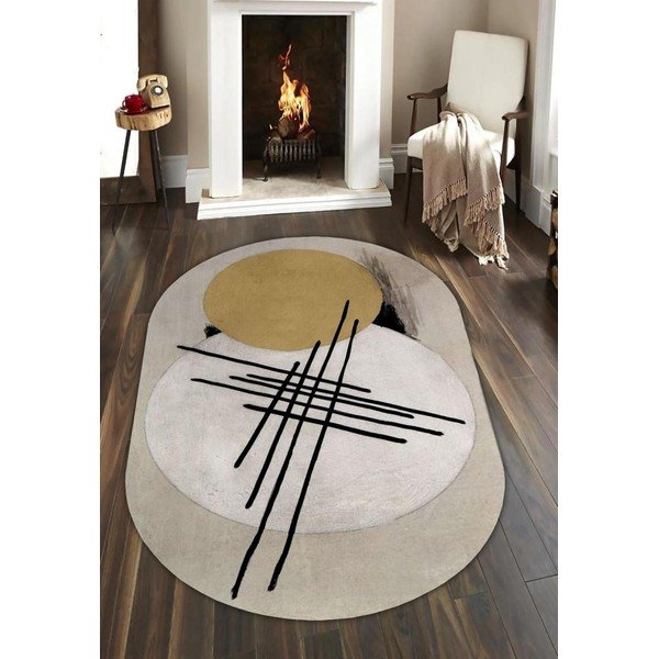 Tappeto giallo-beige 80x120 cm - Rizzoli-image-1