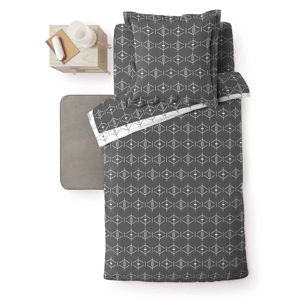 Copripiumino grigio scuro in cotone per letto singolo 140x200 cm Aristide – douceur d'intérieur | Biancheria da letto