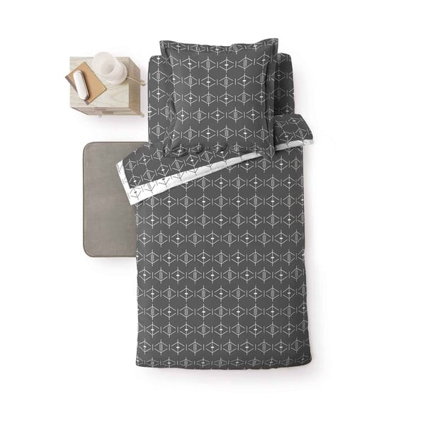 Copripiumino grigio scuro in cotone per letto singolo 140x200 cm Aristide – douceur d'intérieur