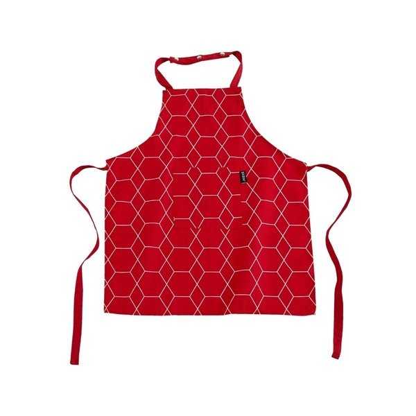 Červená dětská zástěra ZicZac Hexagon