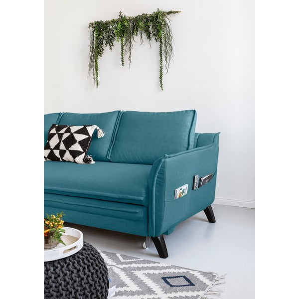 Divano letto angolare turchese, angolo sinistro Charming Charlie - Miuform-image-3