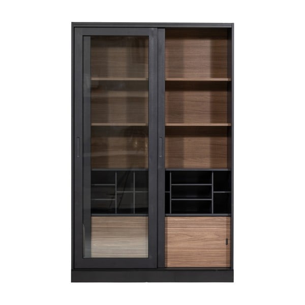 Vetrina nera in legno di pino con ante scorrevoli 125x200 cm James - WOOOD-image-3