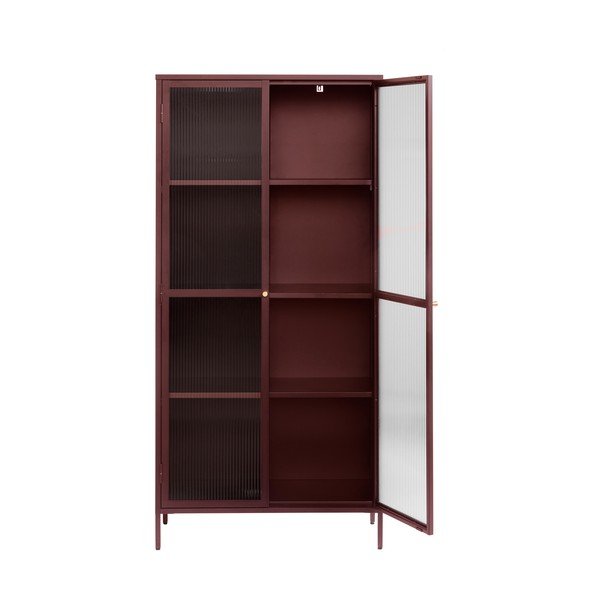 Vetrina rossa in metallo 90x190 cm Bronco - Unique Furniture-image-3