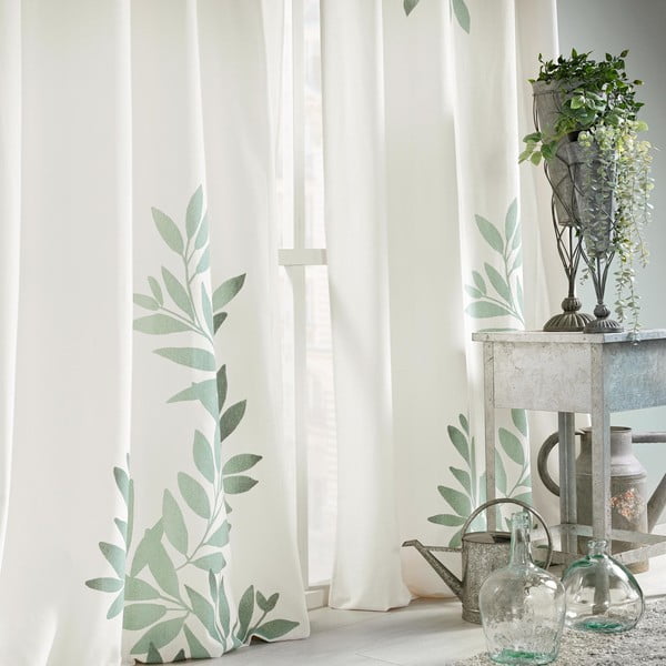 Tenda bianca/verde 140x260 cm Nymphea – douceur d'intérieur-image-3