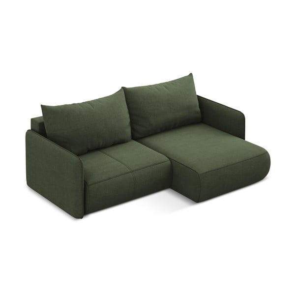 Divano angolare verde allungabile/con contenitore (con penisola a destra) Nanea – Makamii-image-4