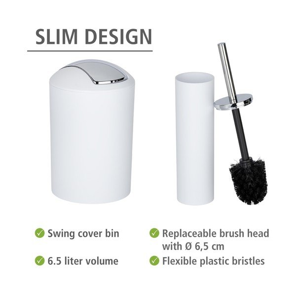 Set di accessori per il bagno bianco in plastica Calvo – Wenko-image-3