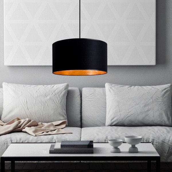 Lampada a sospensione nera con interno dorato , ⌀ 36 cm Mika - Sotto Luce-image-2