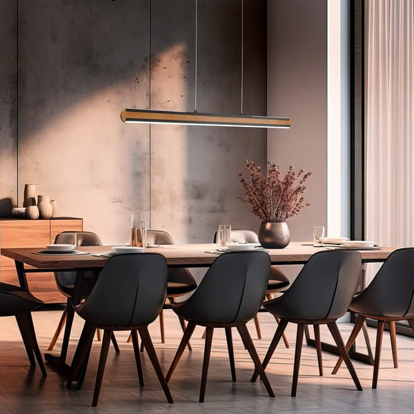 Lampadario a LED in colore nero-naturale Deacon - Trio-image-2