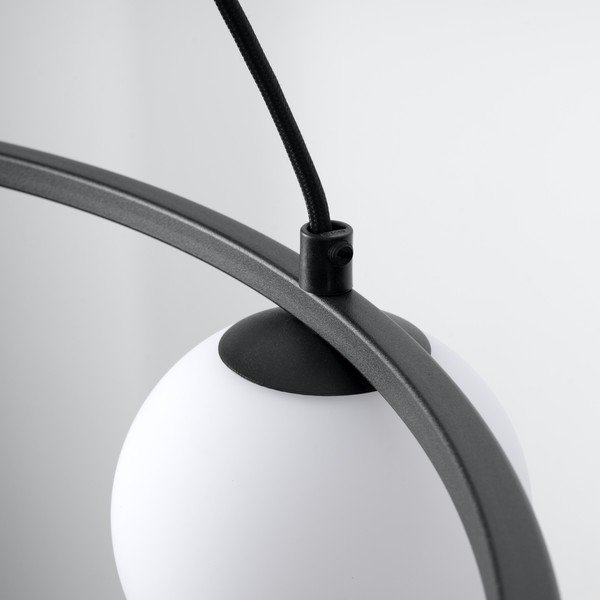 Lampadario bianco/nero con paralume in vetro Umerta – Sollux-image-4