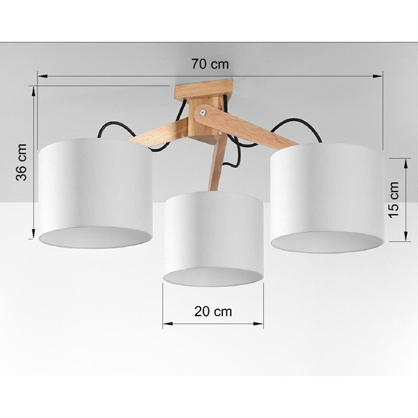 Lampada da soffitto bianca, lunghezza 70 cm Donna - Sollux-image-2