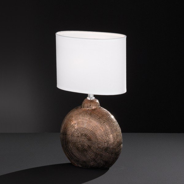 Lampada da tavolo bianco-marrone, altezza 36 cm Foro - Fischer & Honsel-image-2
