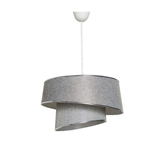 Lampadario grigio/argentato con paralume in tessuto ø 32 cm Barette – Opviq lights