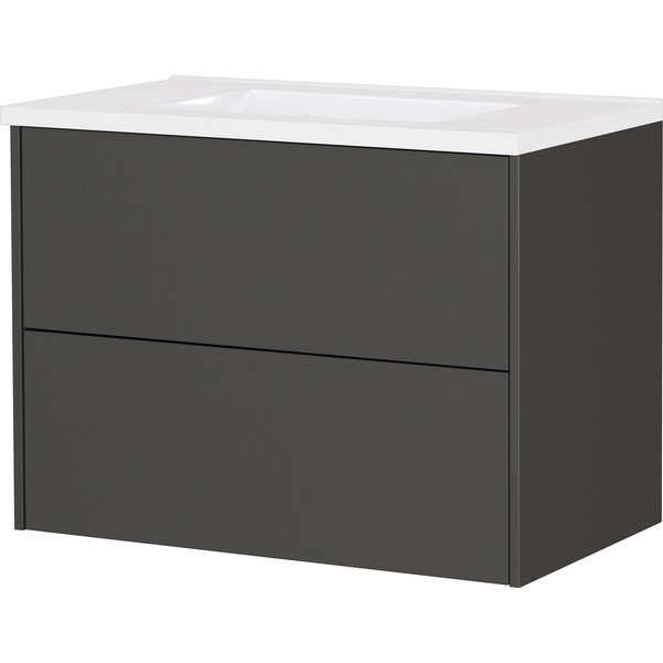 Mobile da lavabo color antracite opaco da appendere 81x61 cm Bodera – Germania