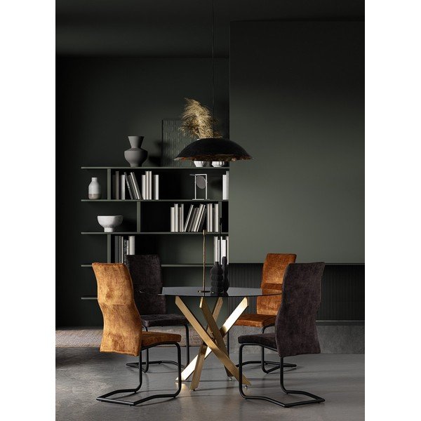 Sedia da pranzo verde in imbottito Thelma – Bizzotto-image-1