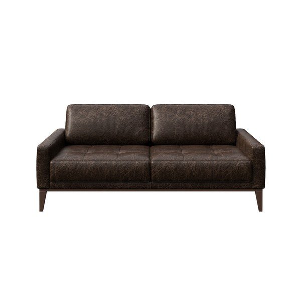 Divano in pelle marrone scuro, 173 cm Musso - MESONICA