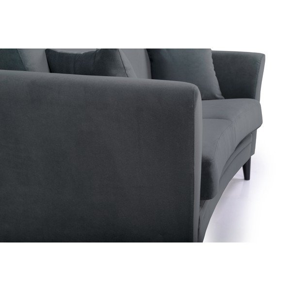 Divano in velluto grigio scuro 165 cm Eden - Scandic-image-1