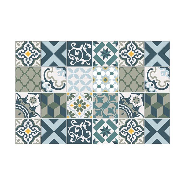Set di 24 adesivi murali Azulejos Rony, 10 x 10 cm - Ambiance-image-2
