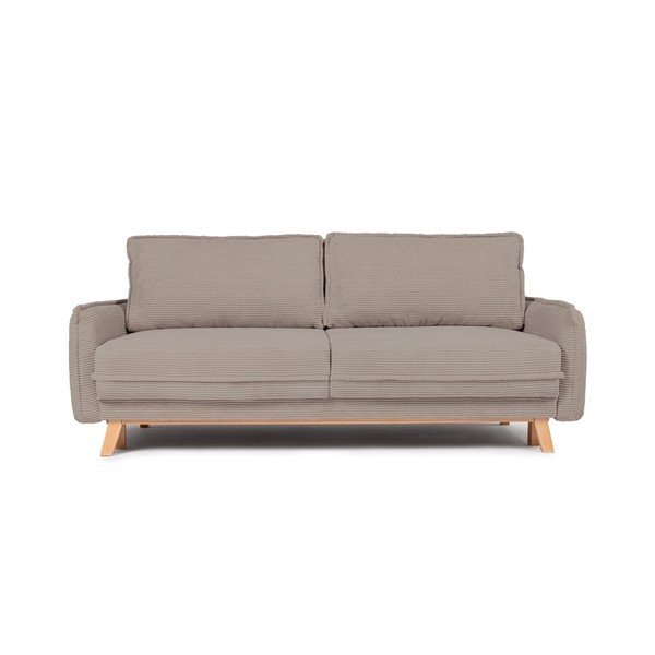 Divano grigio tortora allungabile/con contenitore con rivestimento in velluto a coste 218 cm Tori – Bonami Selection