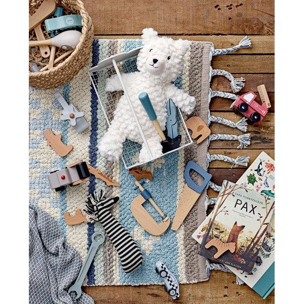 Tappeto in cotone blu-grigio per bambini Cool, 60 x 90 cm - Bloomingville Mini-image-1