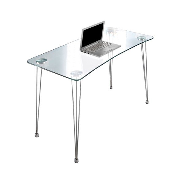 Tavolo da lavoro con piano in vetro , 60 x 120 cm - Tomasucci