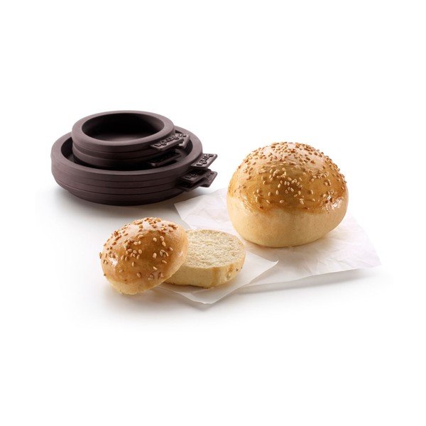 Sada 5 silikonových forem na burgerové housky Mini Burger