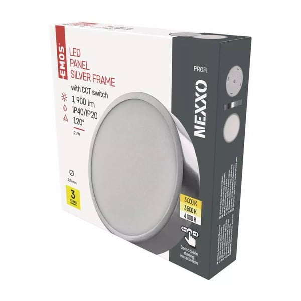 Apparecchio da soffitto a LED in argento lucido Nexxo - EMOS-image-1