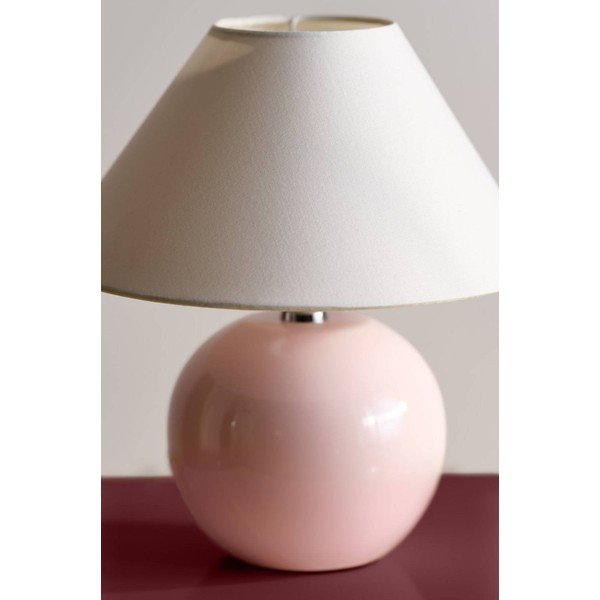 Lampada da tavolo rosa chiaro/color crema in ceramica (altezza totale 29 cm) Karamell – Jotex-image-2