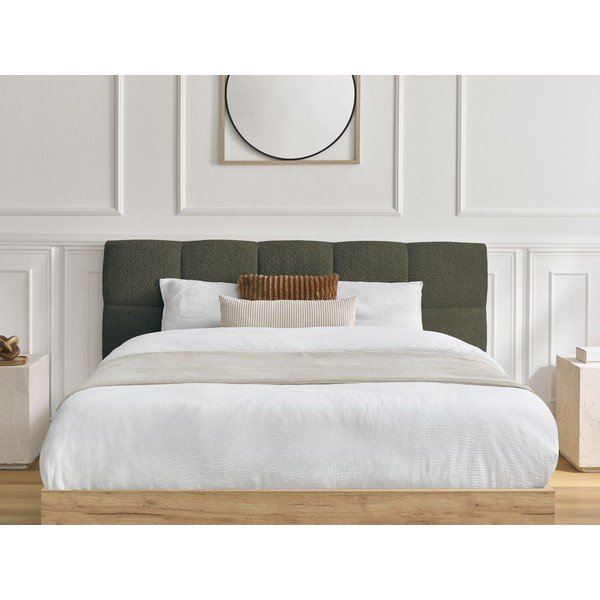 Letto matrimoniale imbottito/in truciolato verde imbottito con contenitore con rete inclusa 180x200 cm Kumo – Bobochic Paris-image-3
