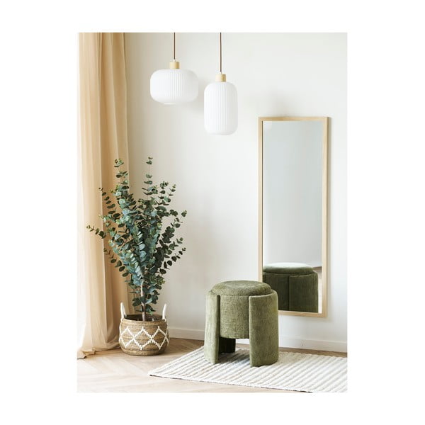 Poggiapiedi color kaki con rivestimento in ciniglia Walsdorf – House Nordic-image-1