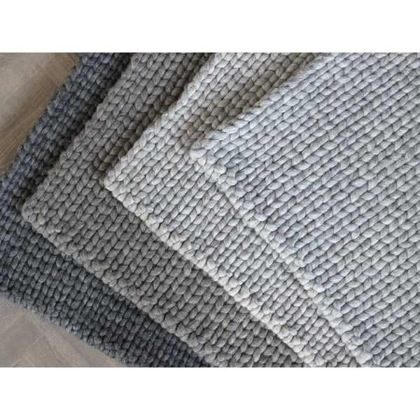 Tappeto in lana intrecciata antracite , 170 x 240 cm Braided Rugs - Wooldot-image-2