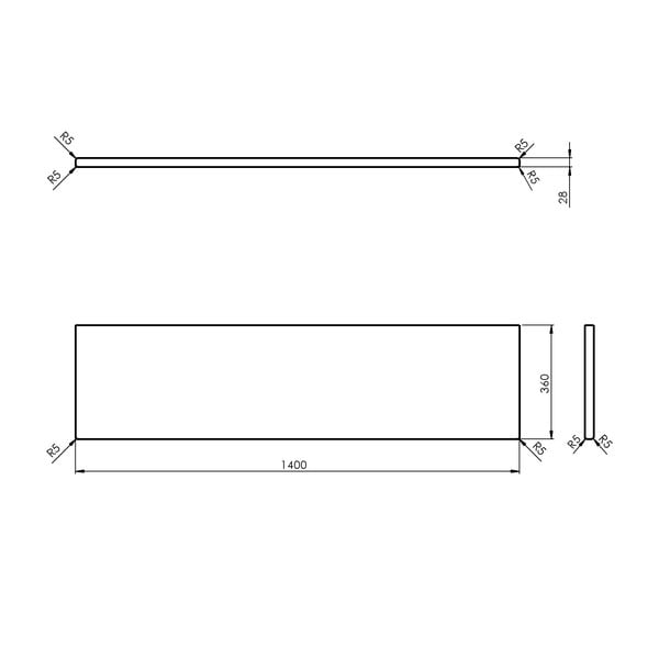 Piano per lavabo di colore naturale in rovere massiccio 140x36 cm Woody – Sapho-image-3