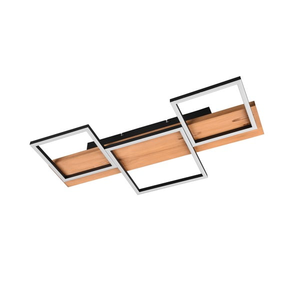 Plafoniera nero-color legno a LED dimmerabile 34x65 cm Harper - Trio-image-4