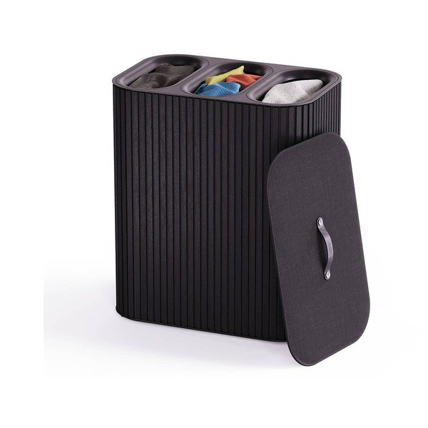 Cesta per il bucato nera in bambù 3x30 l Tota Trio Luxe – Joseph Joseph