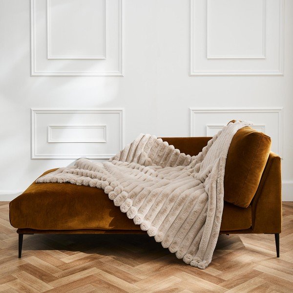 Coperta beige in micropile 180x220 cm Boudoir – douceur d'intérieur-image-3