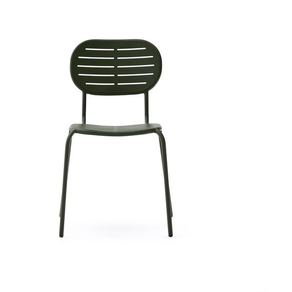Sedia da giardino in metallo verde scuro Brai - Kave Home-image-2