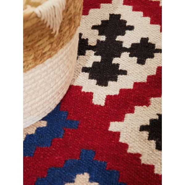 Passatoia rossa in lana reversibile/tessuta a mano 60x190 cm Kamal Rami – Nouristan-image-4