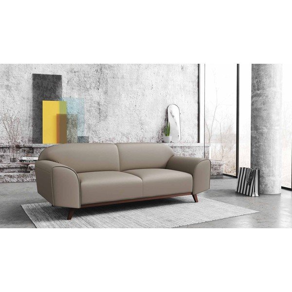 Divano in pelle marrone chiaro 193 cm Nesbo - MESONICA-image-1