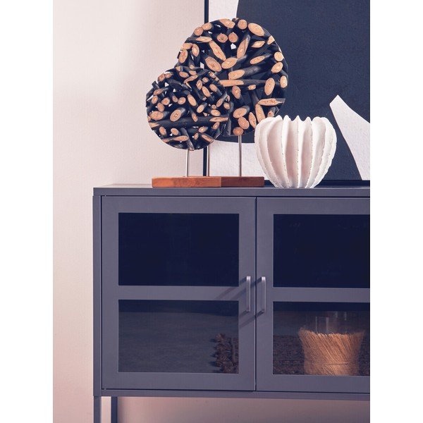 Vetrina grigia in acciaio 140x80x45 cm Acier – Premier Housewares-image-4