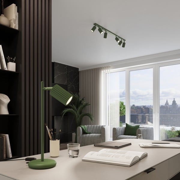 Lampada da tavolo verde (altezza totale 43 cm) Gleam – Sollux-image-1