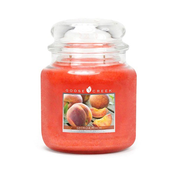 Candela profumata in scatola di vetro Peach, 90 ore di combustione - Goose Creek
