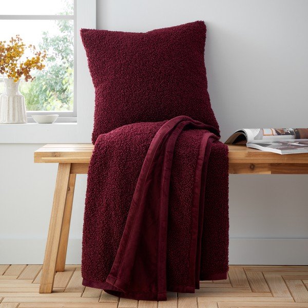 Coperta rossa in micropile 130x170 cm Velvet Boucle - Catherine Lansfield-image-3