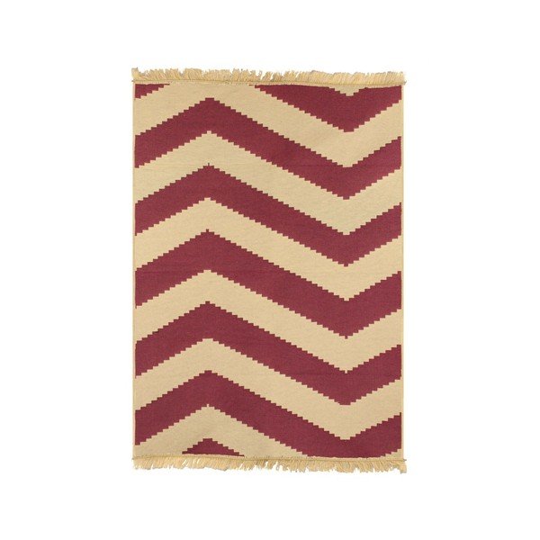 Tappeto ZigZag Rosso Beige, 60 x 90 cm - Ya Rugs