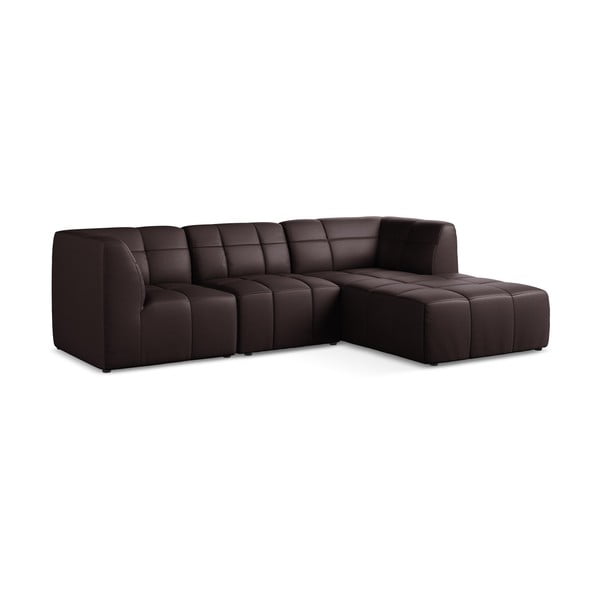 Divano angolare viola scuro (con penisola a destra/con chaise lounge) con rivestimento in finta pelle Aloha – Makamii-image-2