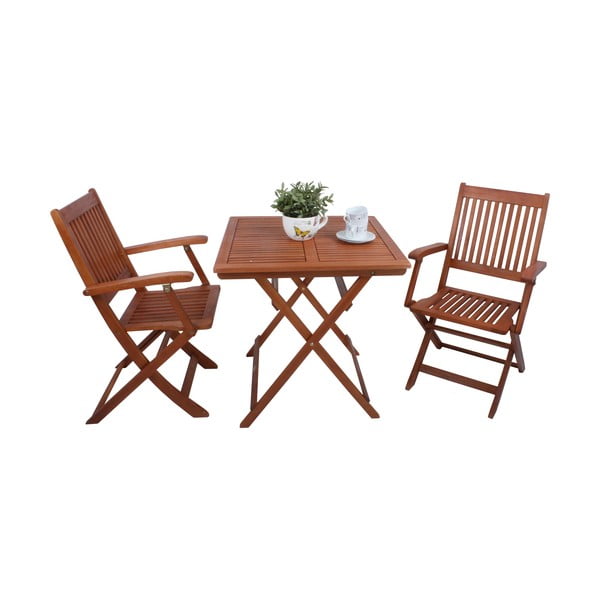Set da pranzo da giardino in colore naturale per 2 persone Seattle - Garden Pleasure-image-3